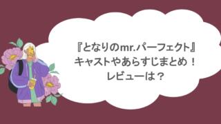 『となりのmr.パーフェクト』キャストやあらすじまとめ！レビューは？